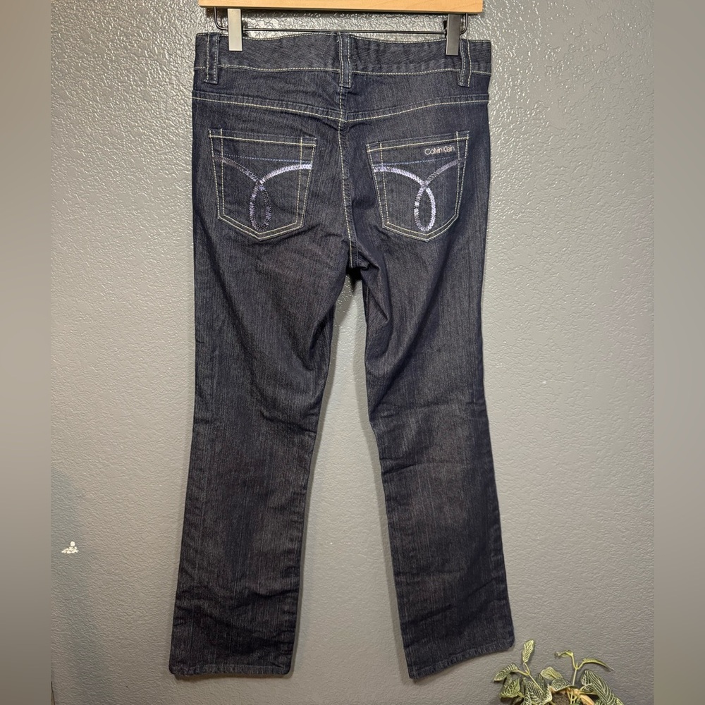 Calvin Klein Womens Dark Wash Jeans Sequin Size 4